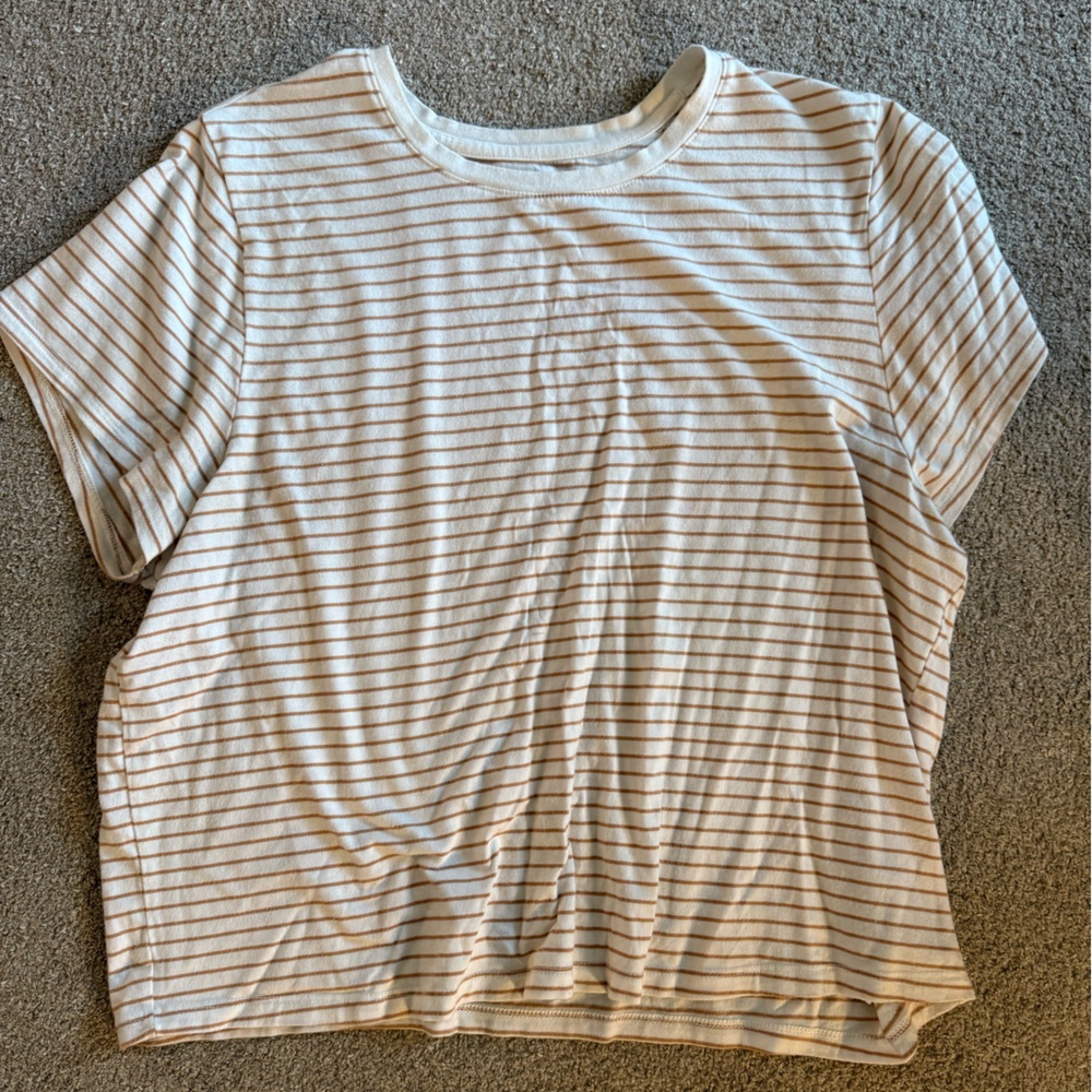 Old Navy Striped Beige and White Top